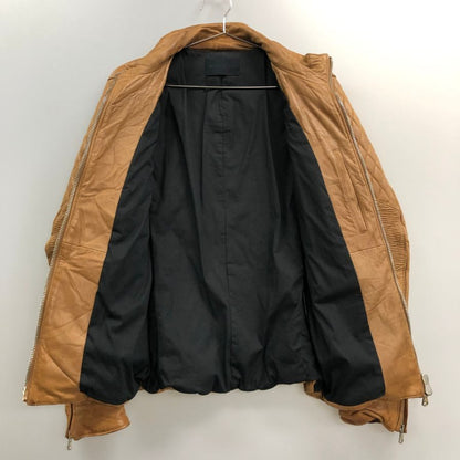 中古◆ジュンハシモト 13AW レザーキルティングジャケット ラムレザー ベージュ メンズ サイズ3 LET1016 【AFG1】