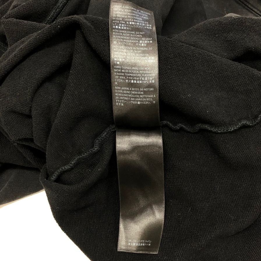 美品◆バレンシアガ プルオーバー パーカー  600583 21AW フロントロゴ ブラック サイズ XXL BALENCIAGA 【AFB28】