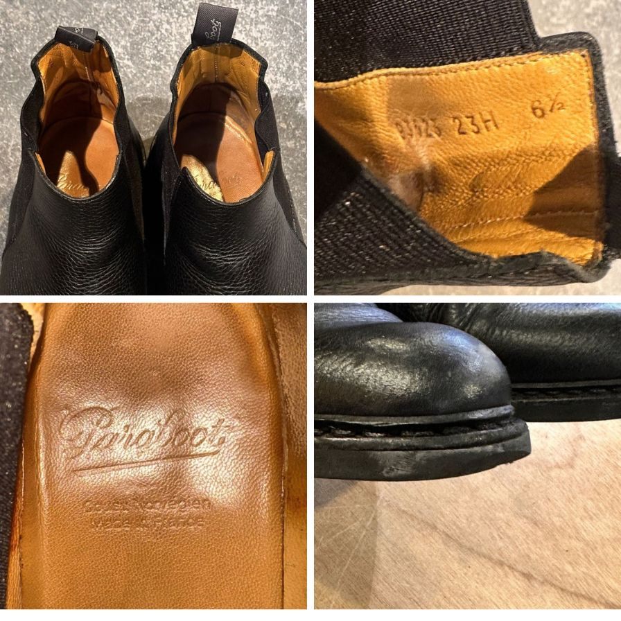 パラブーツ サイドゴアブーツ シャンフォート グレインレザー ブラック サイズUK6.5 Paraboot ブーツ 約25.5cm【LA】【中古】