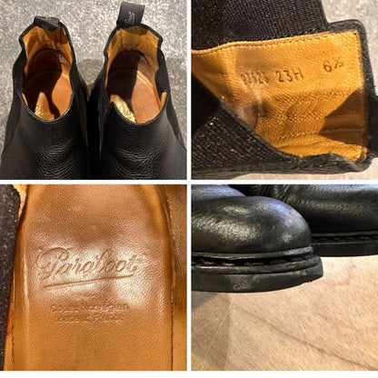 パラブーツ サイドゴアブーツ シャンフォート グレインレザー ブラック サイズUK6.5 Paraboot ブーツ 約25.5cm【LA】【中古】