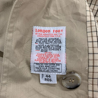 美品◆ロンドンフォグ バルカラーコート 70S USA製 裏地チェック ベージュ メンズ サイズ 44 LONDON FOG 【AFA17】