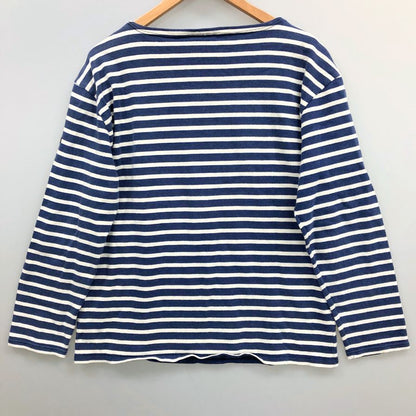 中古◆セントジェームス バスクシャツ ボートネック 長袖 コットン 90s 旧タグ フランス製 ブルー メンズ サイズM SAINT JAMES 【AFB18】