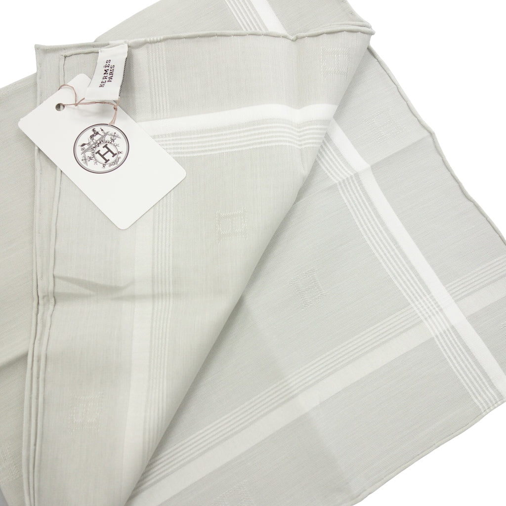 エルメス ハンカチ コットン100% レディース グレー系  HERMES