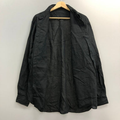 美品◆シンヤ オフィシャル リネンシャツ ブラック メンズ サイズ3 SHINYA OFFICIAL 【AFB2】