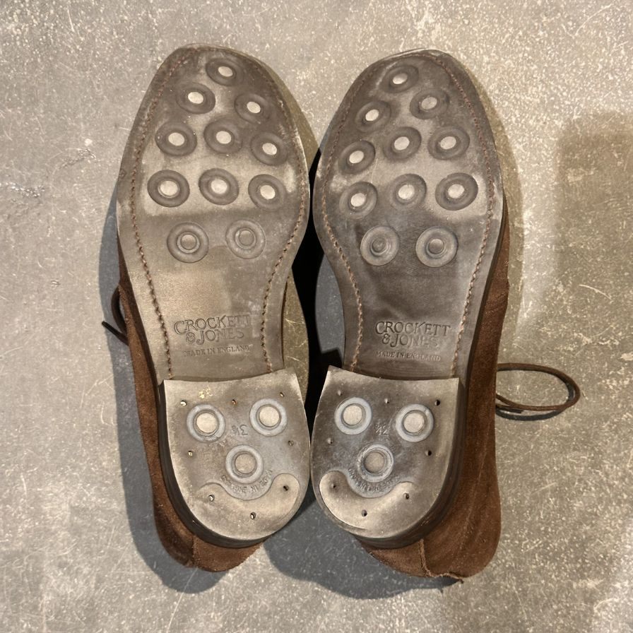 クロケット&ジョーンズ レザーシューズ チャッカブーツ チャートシー スエード ブラウン サイズUK7E CROCKETT&JONES CHERTSEY ブーツ 約25.5cm【LA】【中古】