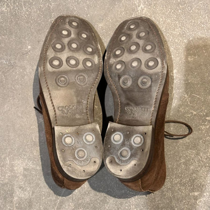 クロケット&ジョーンズ レザーシューズ チャッカブーツ チャートシー スエード ブラウン サイズUK7E CROCKETT&JONES CHERTSEY ブーツ 約25.5cm【LA】【中古】
