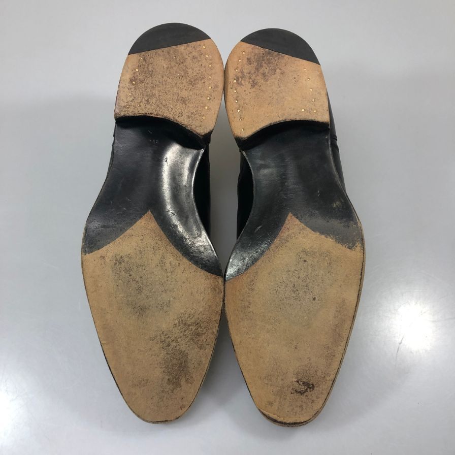 ジョセフチーニー Clarence スリッポン サイドエラスティック カーフ ブラック サイズUK6.5 JOSEPH CHEANEY 約25.5cm【AFC48】