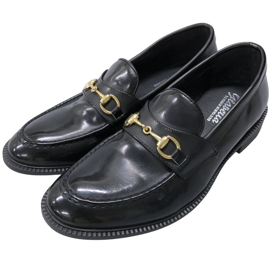 グラベラ ビットローファー ブラック S(約25cm-25.5cm) メンズ 革靴 glabella GOLD BIT LOAFER 約25.0cm【AFC40】