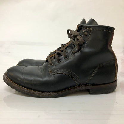 レッドウィング 9060 ベックマン フラットボックス レースアップ レザーブーツ ブラック US8.5D 茶芯 アメリカ製 RED WING 約26.5cm【AFD14】