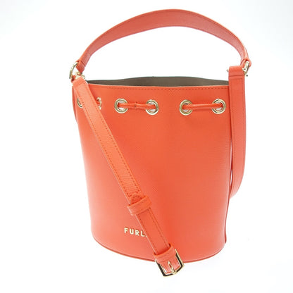 美品◆フルラ ショルダーバッグ WB00588 クリオ バケット 2way オレンジ系 レディース FURLA【AFE4】