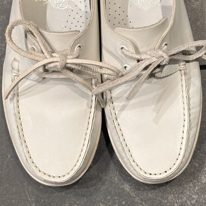 パラブーツ アーペントル別注 1018 Uチップ ホワイト カーフ サイズUK6 PARABOOT デッキシューズ 約24.5cm【LA】【中古】