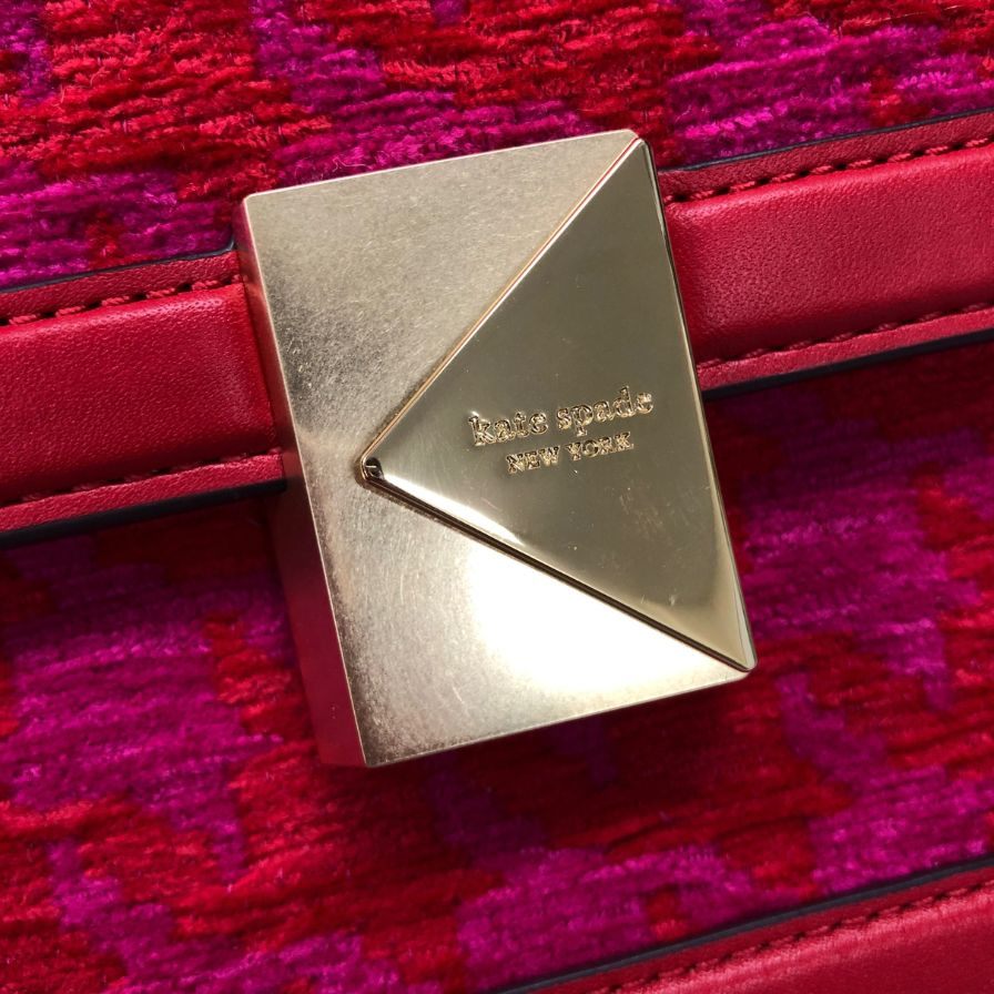 ケイトスペード ハンドバッグ デコ ペブルレザー アンド スエード チェーン ショルダー ピンク Kate spade【AFE2】