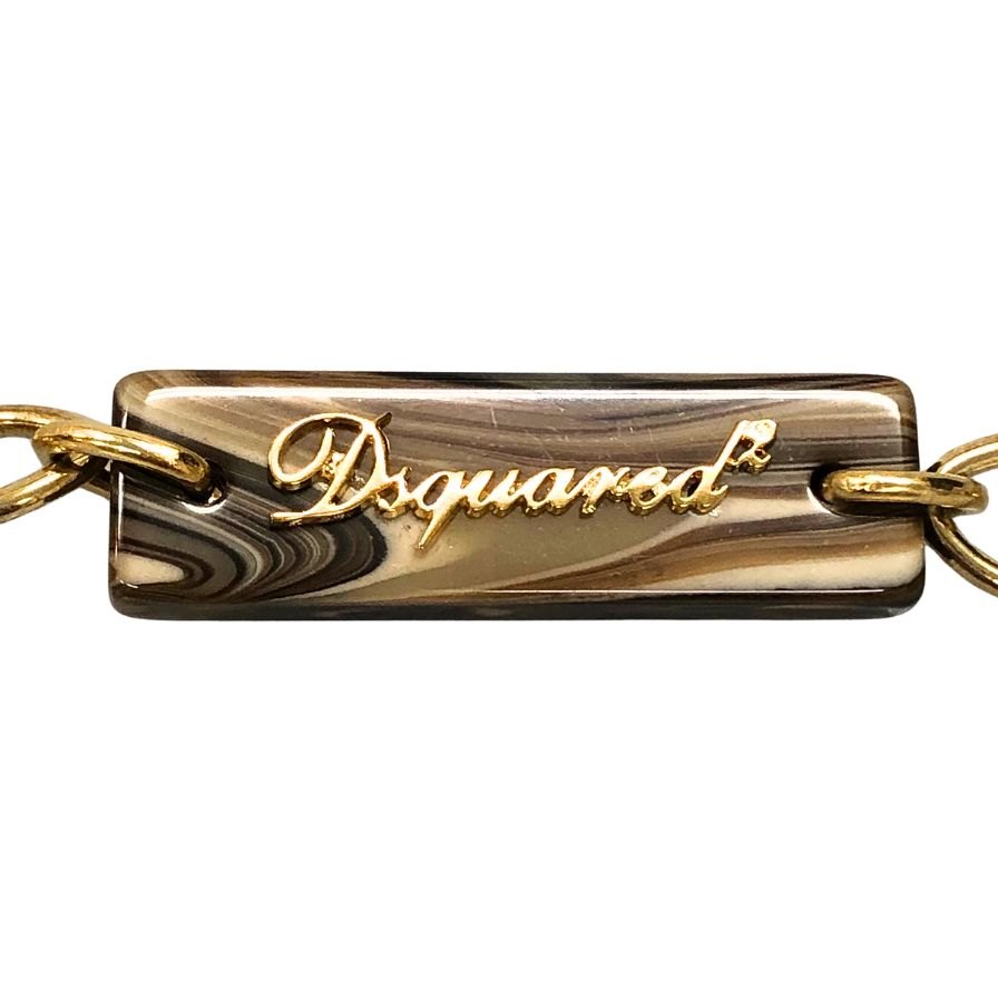 ディースクエアード ネックレス チェーン GP×ストーン レディース ブラウン系×ゴールド DSQUARED2【AFI14】