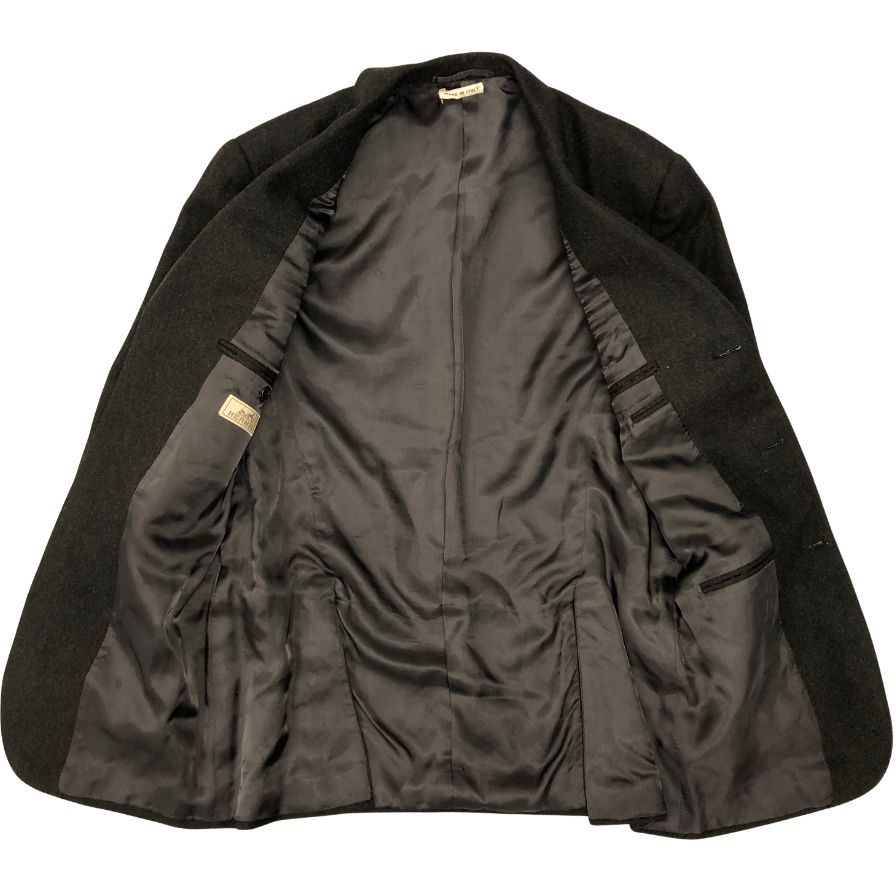 中古◆エルメス テーラード 3B ジャケット 国内正規 カシミア100% メンズ サイズ48 ブラウン HERMES 【AFB38】