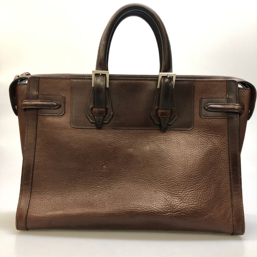 万双 ブリーフケース シモーネ 天ファスナー ブラウン系 メンズ レザー【AFE6】