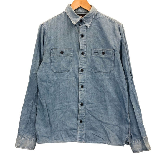 美品◆ダブルアールエル ラルフローレン 90S デニムシャツ ブルー系 メンズ サイズXS RRL RALPH LAUREN 【AFB1】