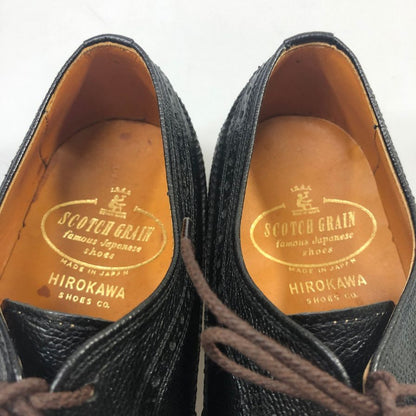 スコッチグレイン レザーシューズ ウィングチップ シボレザー 923 ブラック 25.5EE メンズ SCOTCH GARIN 約25.5cm【AFD9-2】