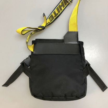 オフホワイト ショルダーバッグ  ナイロン ファスナー メンズ ブラック×イエロー  Off White【AFE6】