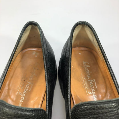 フェラガモ ビットローファー ガンチーニ シボレザー Uチップ メンズ ブラック サイズUK7.5 Salvatore Ferragamo 約25.5cm【AFC4】