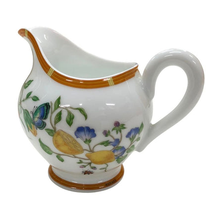 エルメス シエスタ ミルクポット 花柄 ホワイト HERMES【AFI28】【中古】