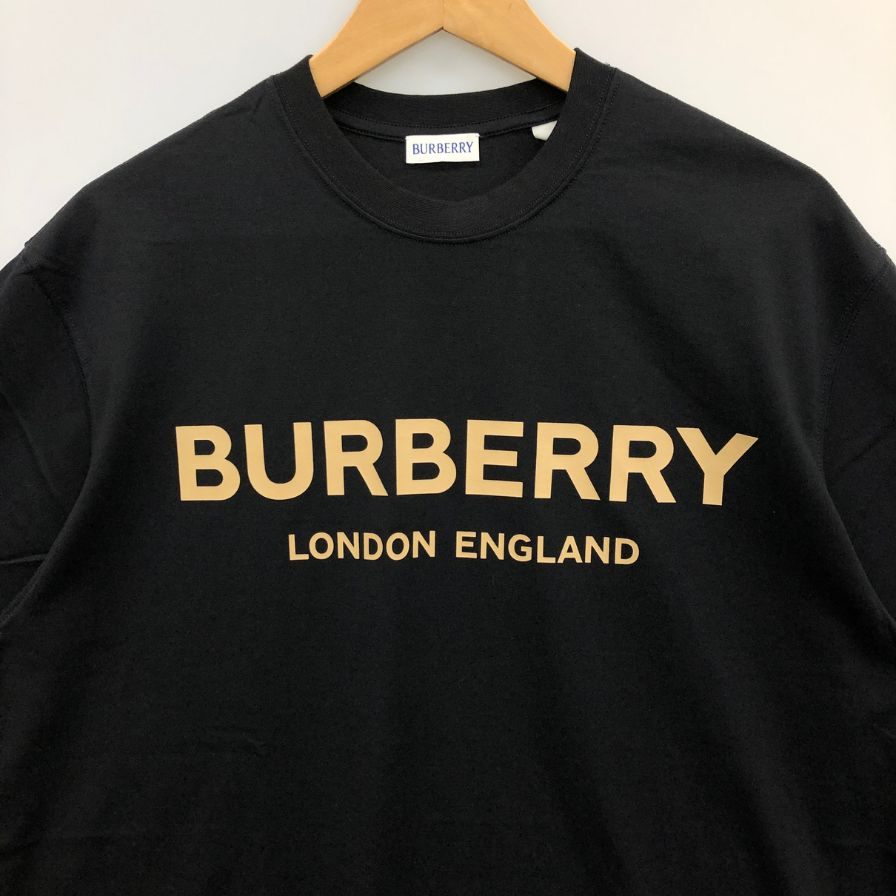 新品同様◆バーバリー 半袖Tシャツ ロゴ ELLISON PRT ブラック メンズ サイズL BURBERRY 【AFB46】