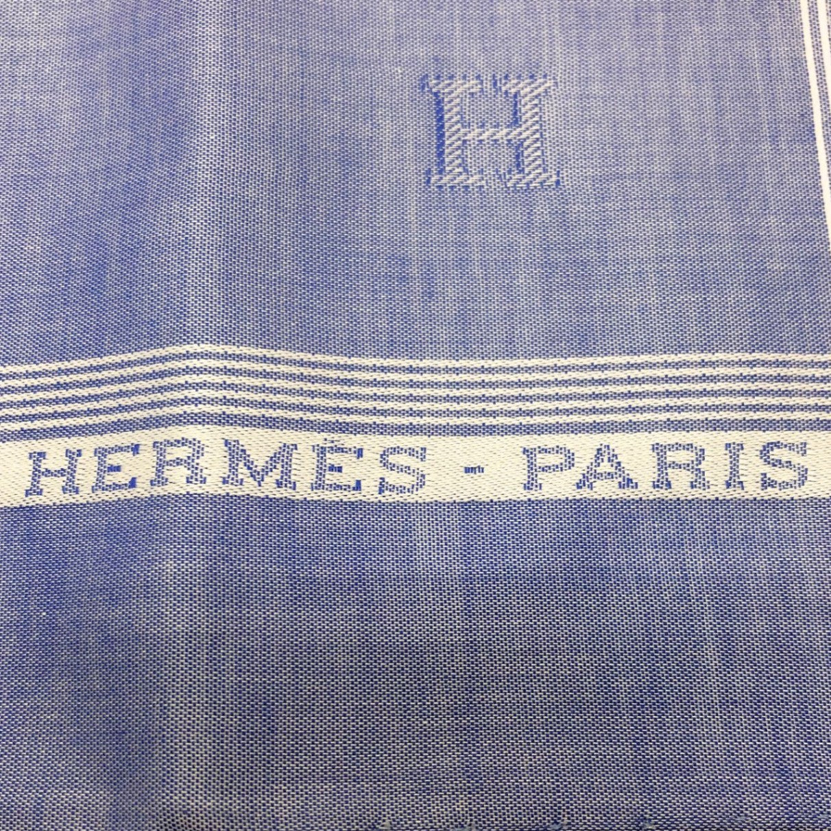 エルメス ハンカチ コットン100% ブルー系 レディース HERMES