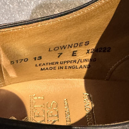 クロケット&ジョーンズ レザーシューズ LOWNDES ダブルモンク コードバン ネイビー  348ラスト サイズUK7E CROCKETT&JONES ビジネスシューズ 約25.5cm【LA】【中古】