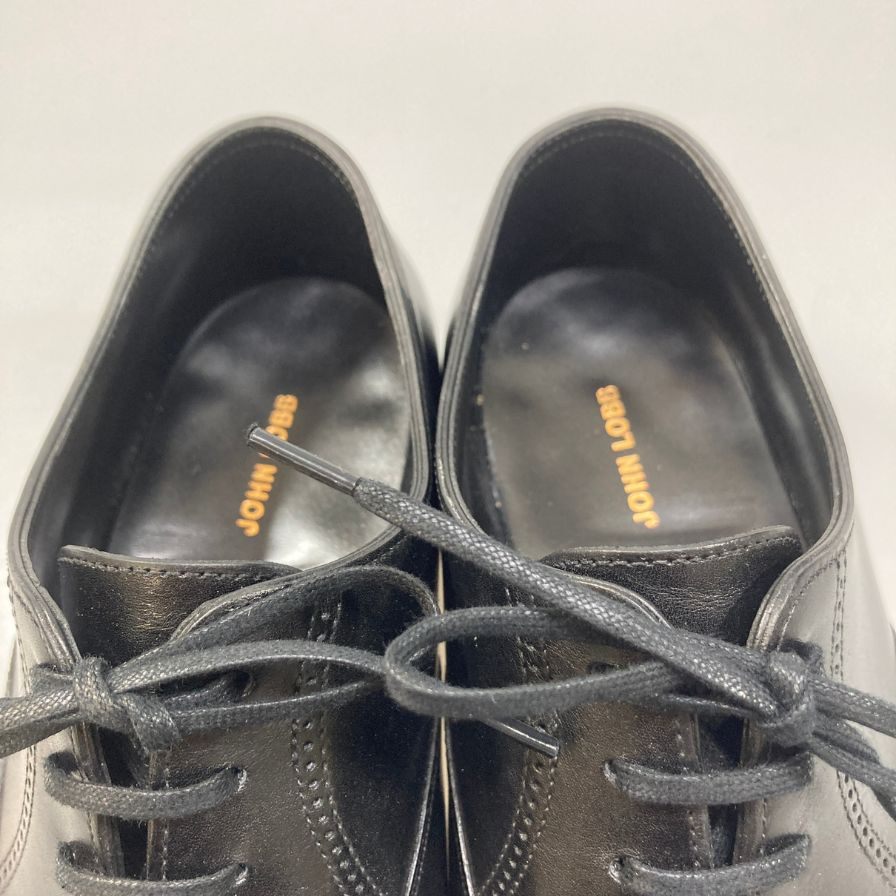 ジョンロブ レザーシューズ フィリップ2 パンチドキャップトゥ カーフ 7000ラスト ブラック メンズ サイズUK6E JOHN LOBB Philip II ビジネスシューズ 約25.0cm【LA】【中古】