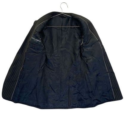 中古◆ドルチェ＆ガッバーナ MARTINI 2Bジャケット スーツ ストライプ メンズ サイズ 46 ブラック DOLCE&GABBANA 【AFA11】