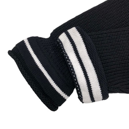 極美品◆ジバンシー フロントジップ ロゴ ニット カーディガン レディース ウール×カシミア サイズS ブラック GIVENCHY 【AFB24】