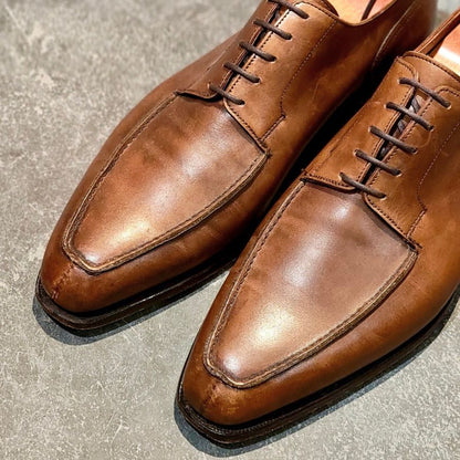 クロケット＆ジョーンズ レザーシューズ クラレンドン Uチップ カーフ ブラウン サイズUK7E CROCKETT&JONES ビジネスシューズ 約25.5cm【LA】【中古】