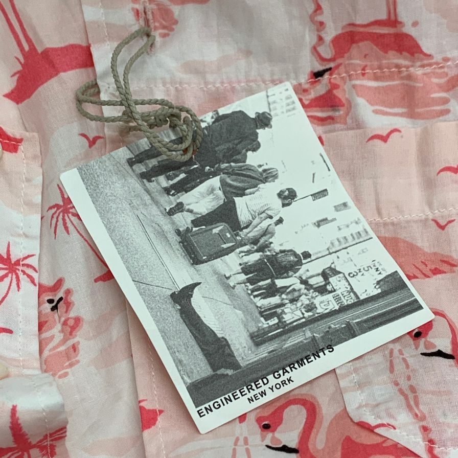 新品同様◆エンジニアードガーメンツ アロハシャツ 半袖 総柄  ピンク レディースサイズ0 ENGINEERED GARMENTS 【AFB33】