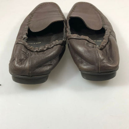 プラダ バレエシューズ レザー モカシン ブラウン レディース サイズ37 PRADA 約24.0cm【AFC49】
