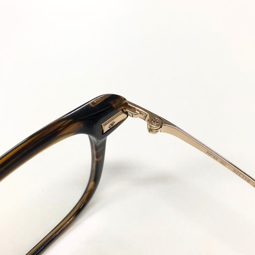 フォーナインズ NPM-80 52▢18 139 6901 18J 伊達眼鏡 メンズ ブラウン＆ゴールド 9999【AFI7】