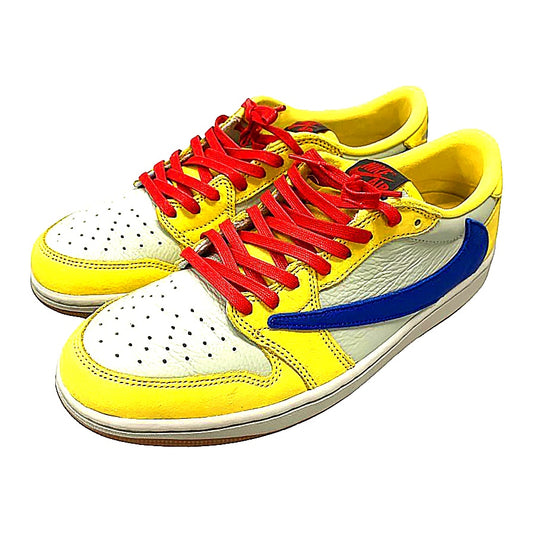 極美品◆ナイキ トラヴィススコット スニーカー DZ4137-700 エアジョーダン 1 メンズ サイズ28cm イエロー NIKE AIR JORDAN 1 LOW OG SP【AFD5】