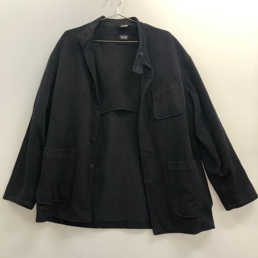 美品◆レデ ワークジャケット ブラック メンズ サイズXL FRONT11201 REDE 【AFB7】