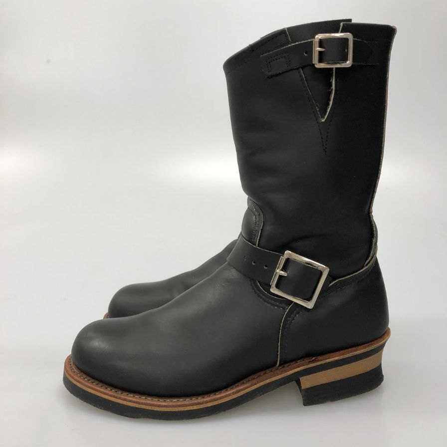 レッドウィング エンジニアブーツ 2268 PT91 刺繍羽タグ メンズ サイズ7.5D ブラック REDWING 約25.5cm【AFI30】
