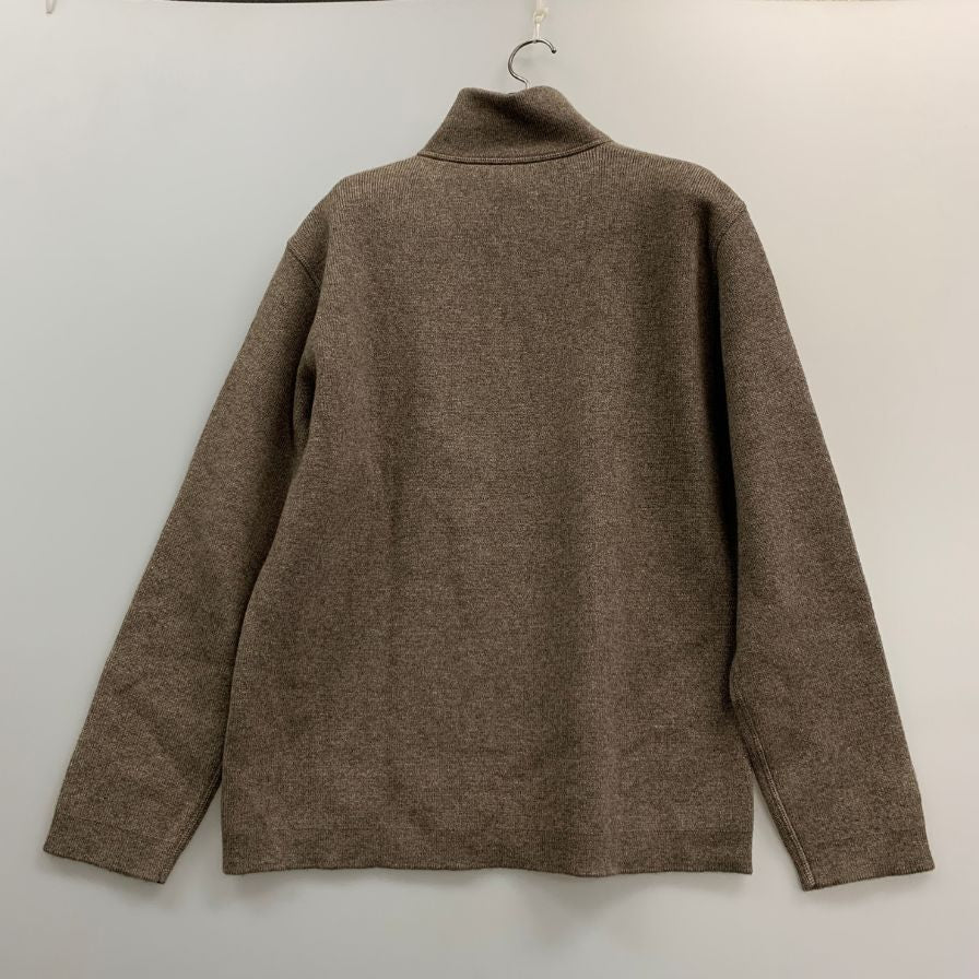 美品◆エルメネジルド ゼニア ニット ハーフジップ カシミア混 ブラウン メンズ サイズM Ermenegildo Zegna 【AFB11】