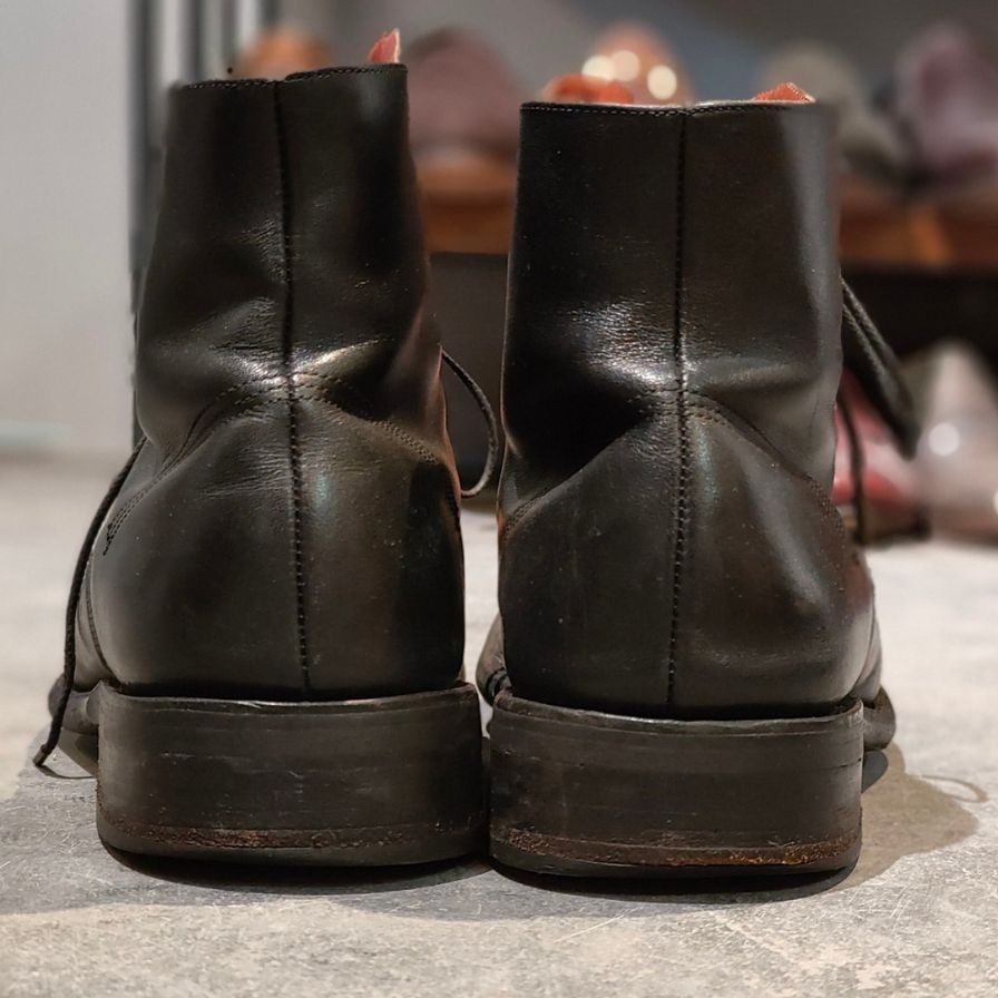 パラブーツ レースアップブーツ プレーントゥ カーフ ブラック サイズUK6 メンズ PARABOOT ブーツ 約25.5cm【LA】【中古】
