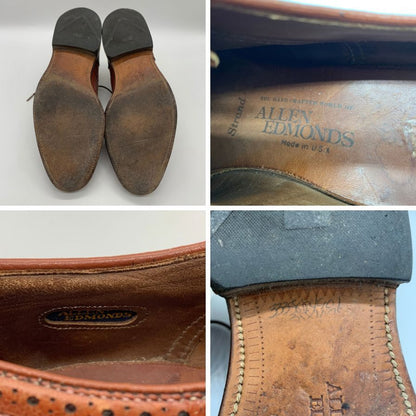 アレンエドモンズ レザーシューズ セミブローグ グレインレザー ライトブラウン メンズ サイズUS8D ALLEN EDMONDS 約26.0cm【YB6】