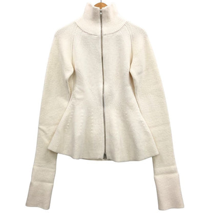 極美品◆コラム 22AW ニットカーディガン ジップアップ ホワイト カシミヤ混 レディース サイズF COLUMN 【AFB24】