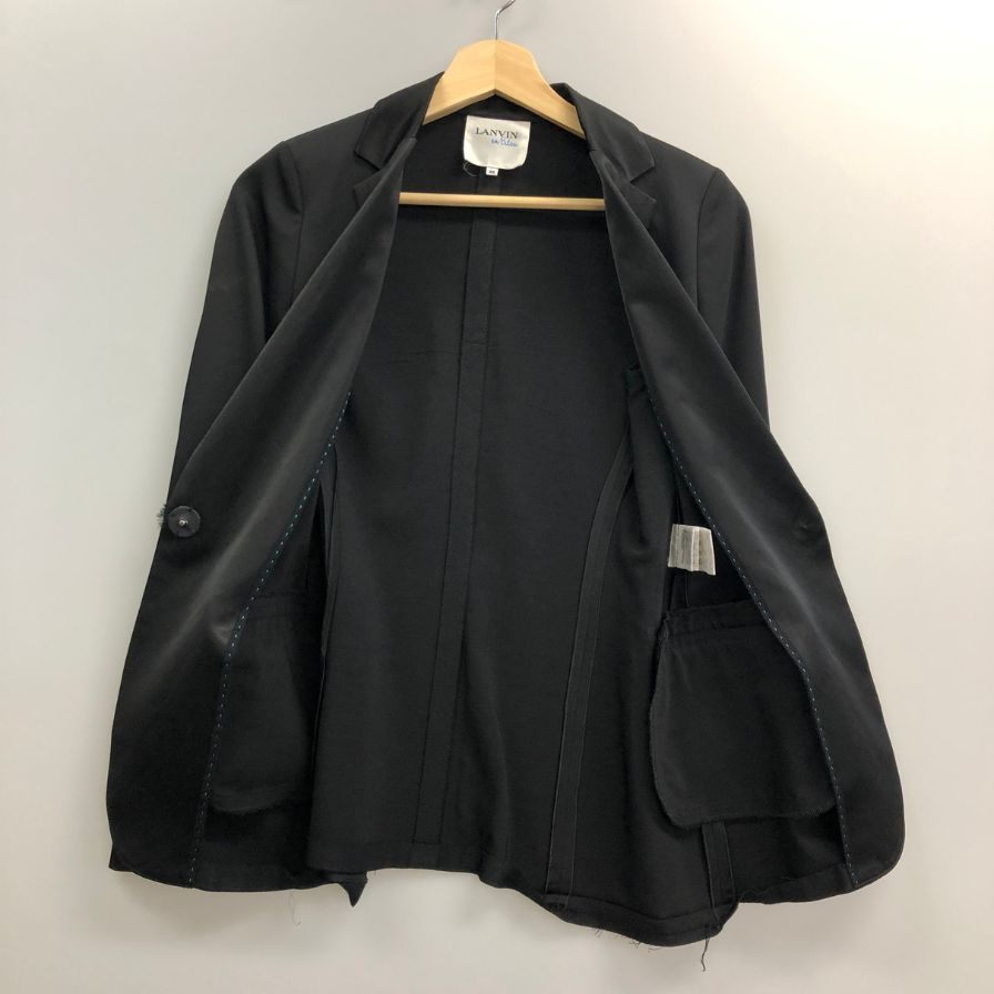 極美品◆ランバン オン ブルー レディース テーラード 1Bジャケット フォーマル サイズ36 ブラック LANVIN en Bleu 【AFA8】