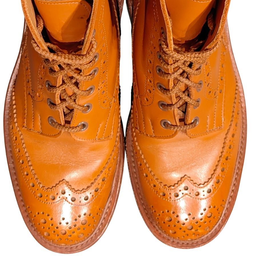 トリッカーズ レザーシューズ カントリーブーツ ストウ M5634 ブラウン メンズ サイズ6.5 Tricker´s STOW ブーツ 約25.0cm【LA】【中古】