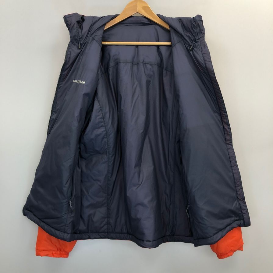 美品◆モンベル サーマラップ パーカ リバーシブル アウター 1101641 サイズXL メンズ オレンジ系 mont-bell 【AFB14】