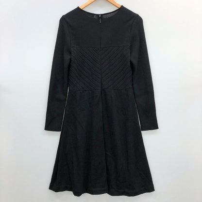 中古◆ルネ ワンピース 長袖 ウール ニット 背面ジップ ブラック レディース サイズ38 Rene 【AFB25】
