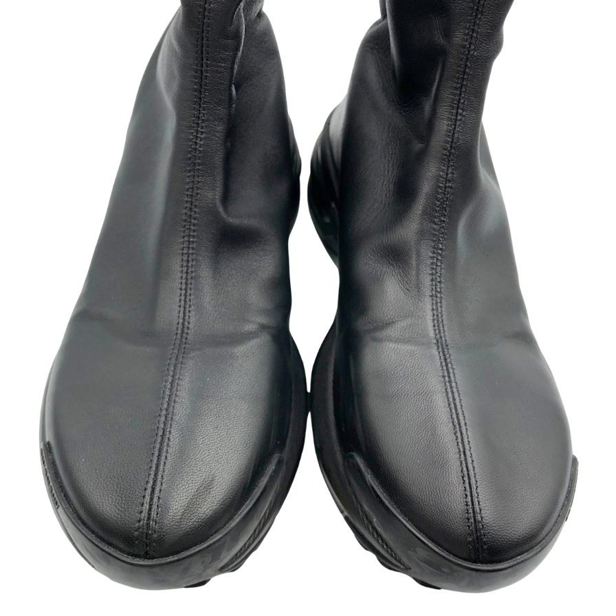 ジバンシー ジップ ブーツ バックジップ ゴム底 レディース サイズ37 ブラック GIVENCHY 約23.5cm【AFC1】