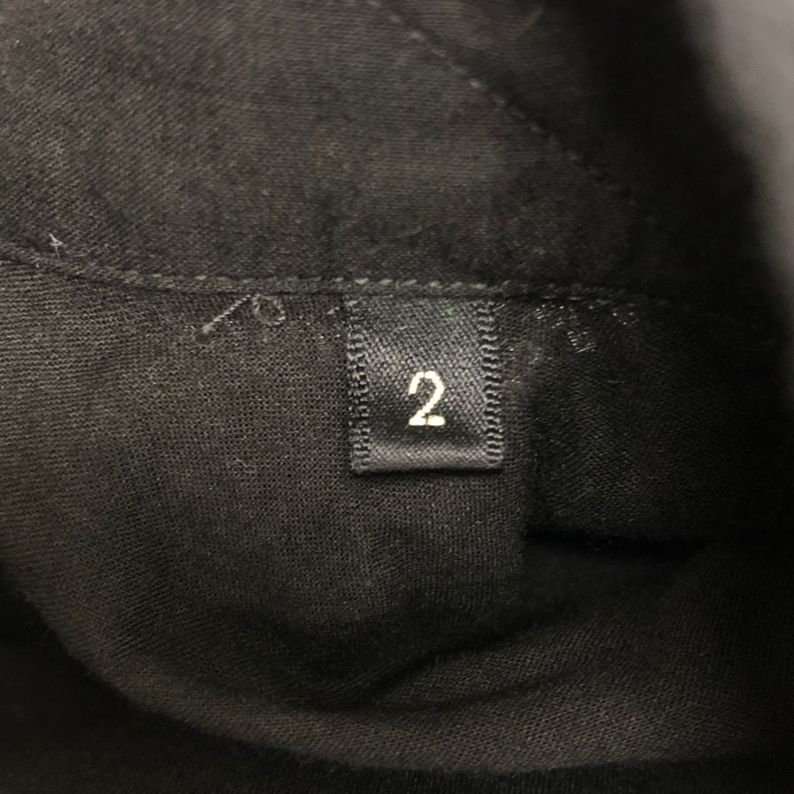 極美品◆コモリ  KHADIコットンWレイヤー コモリシャツ ブラック メンズ サイズ2 C03-02005 COMOLI 【AFB34】