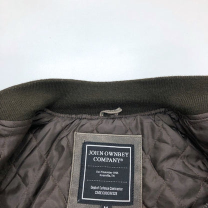 中古◆ジョン オウンビー カンパニー アウター MA-1 レザー ブラウン系 メンズ サイズM John Ownbey Company 【AFG1】