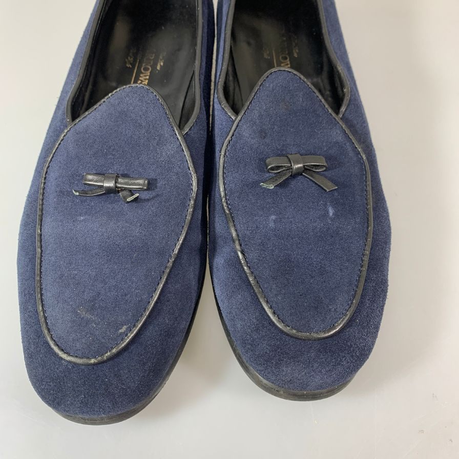 ユナイテッドアローズ ベルジャンシューズ  スエード ネイビー  サイズ40 UNITED ARROWS 約25.0cm【YB2】