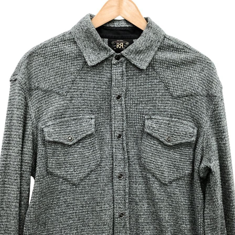 美品◆ダブルアールエル ウエスタンシャツ ニット スナップボタン グレー メンズ サイズS RALPH LAUREN RRL 【AFB9】